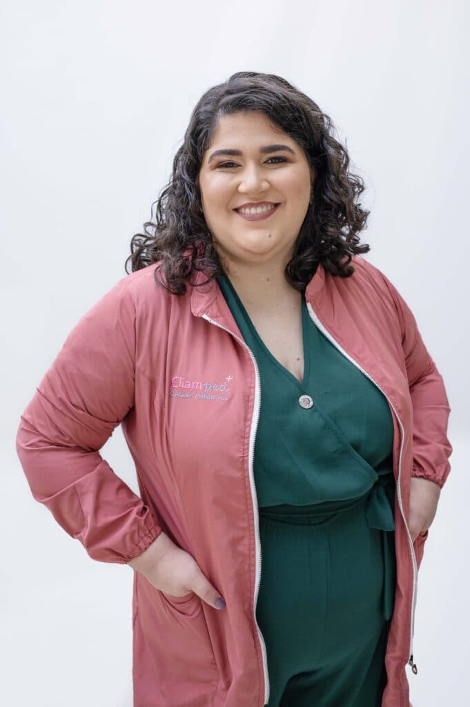 Aurora working with a child